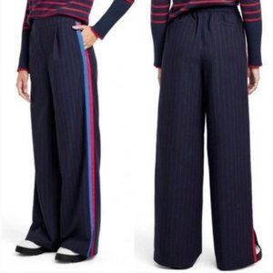 NWT La Ligne x Target Pinstripe Navy Blue Wide Leg Pants Sz Small